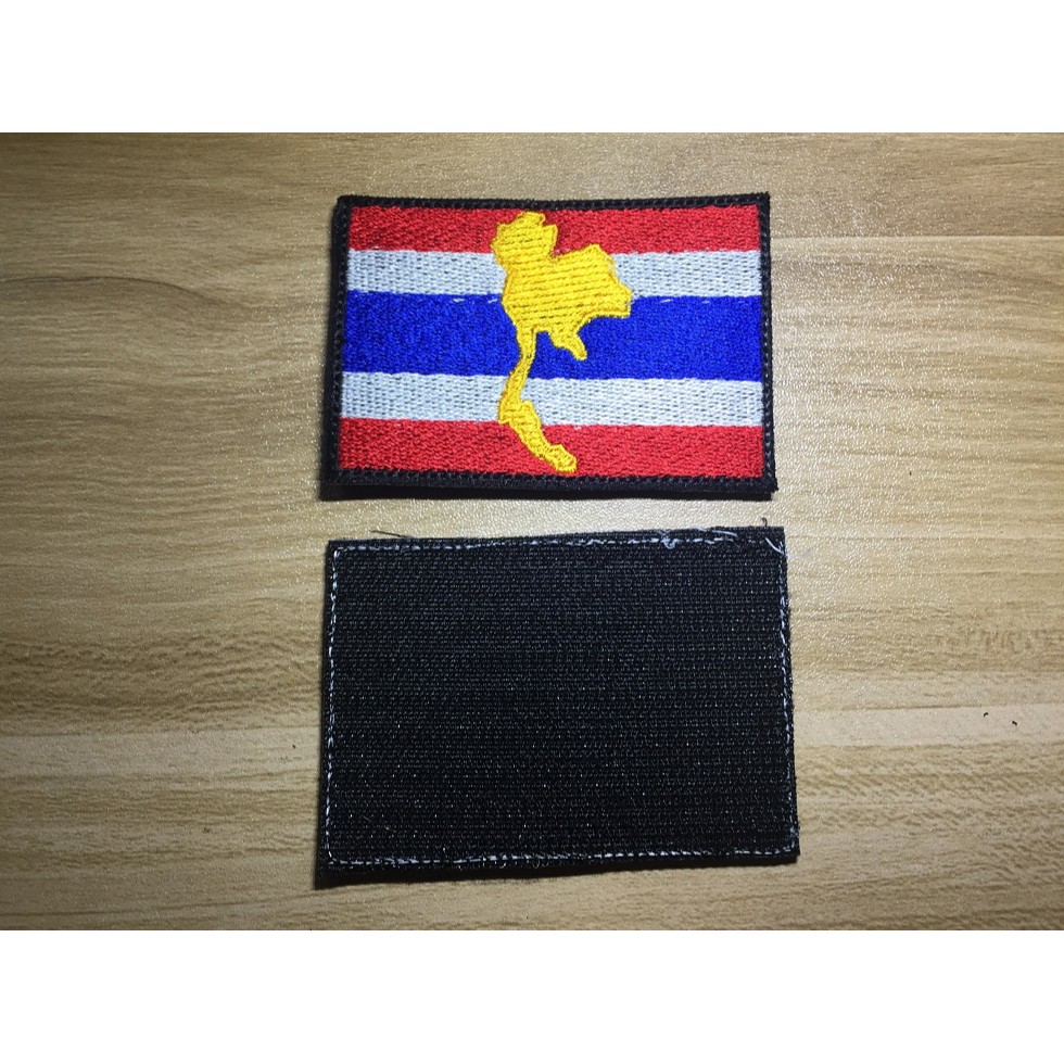 อาร์มธงชาติ แผนที่ประเทศไทย ขอบดำ (พร้อมตีนตุ๊กแก)