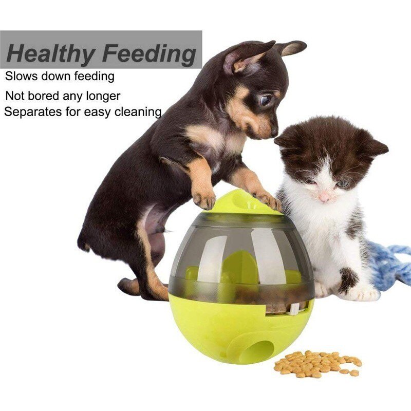 สุนัขและแมว Eatinga Sport Interactive IQ Treat Ball Tumbler อาหารรั่วช้า Feeder Toy Ball