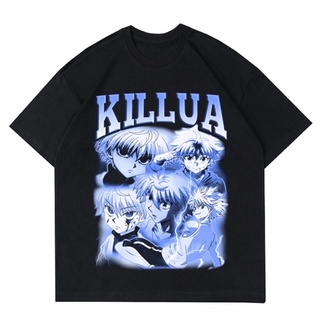 เสื้อยืดโอเวอร์ไซส์Rap TEE อนิเมะ KILLUA ZOLDYCK HUNTER x HUNTER | เสื้อยืด พิมพ์ลายการ์ตูนอนิเมะ VINTAGE OVERSIZE | เสื