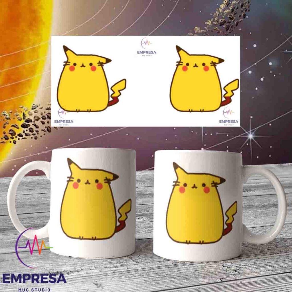 แก้วกาแฟ Pikachu Pusheen ลายพราง