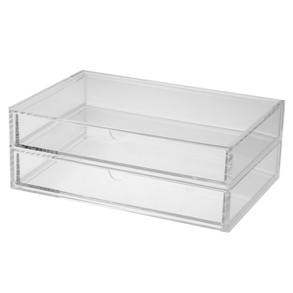 MUJI กล่องเก็บของอะคริลิก มูจิ ลิ้นชักแนวนอน 2 ชั้น อเนกประสงค์ ขนาด 25.5 x 17.0 x 9.5 เซนติเมตร / M