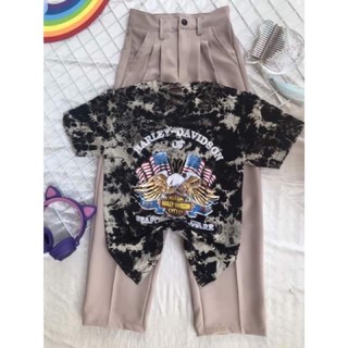 ชุดเซตทรงลุง+เสื้อกัดสีคละลาย