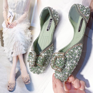 รองเท้าแม่แบนก้นฤดูร้อนใหม่ Bow Lady Home Shote Shoes รองเท้าหญิงตั้งครรภ์