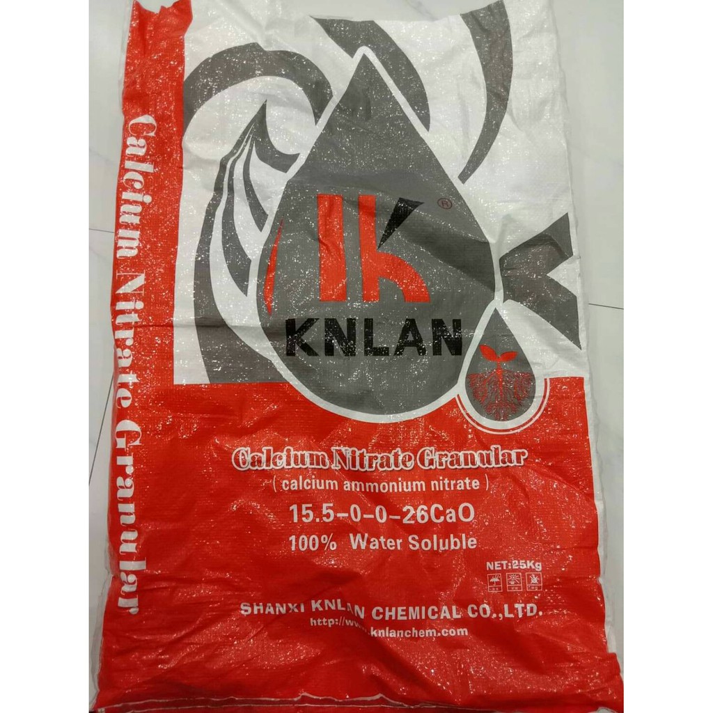 ปุ๋ย แคลเซียมไนเตรท 15.5-0-0 25kg. ยี่ห้อ KNLAN