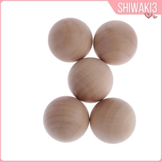 [Shiwaki3] 5 Pcs Natural Wooden Balls Beads Beech Wood Ball Hardwood Balls Solid 50mm