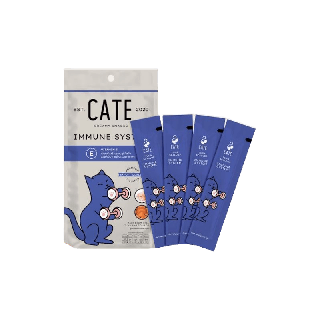 เคท™ ขนมแมวเลีย รสทูน่าและหอยเชลล์ ผสม Vitamin E เสริมระบบภูมิคุ้มกัน 4 ซอง จำนวน 1 แพ็ค CATE™ Creamy Snack