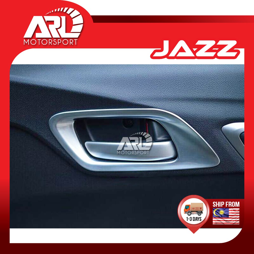 Honda Jazz Fit GK GK5 T5A 3rd ภายในจับ Silver Carbon Fiber Protector แหวนสําหรับ Jazz (2014 - 2025) 