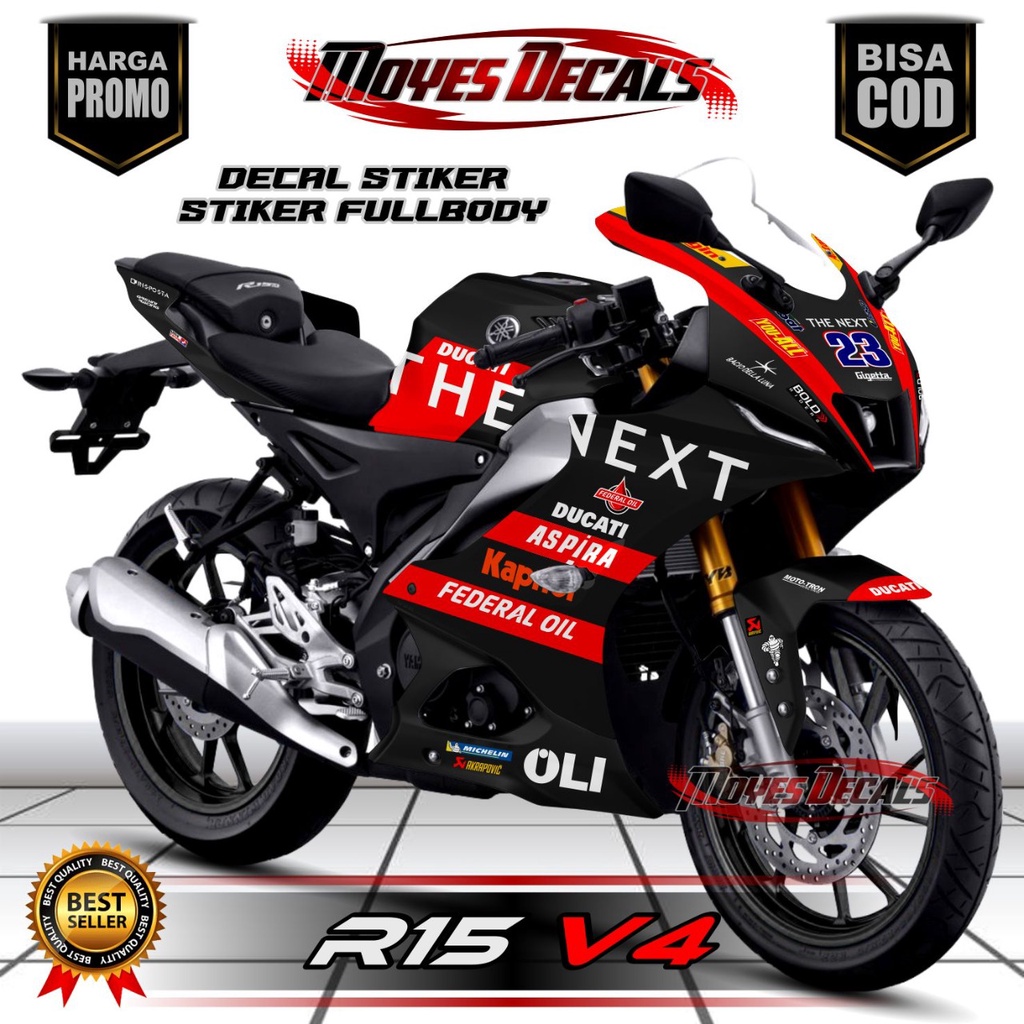 สติ๊กเกอร์รูปลอก Full Body สติ๊กเกอร์ติดมอเตอร์ไซค์ R15 V4 สติ๊กเกอร์ Givi Ducati Recing Motif Fullb