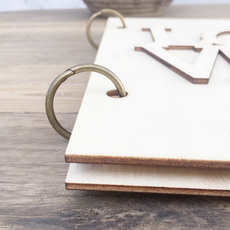 Wedding Guest Book Memorial Book Drop Top Frame Sign Book Wooden Hearts ...