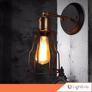 Lighttrio โคมไฟกิ่งวินเทจ wall lamps ไฟติดผนัง รุ่น WI-UTAH - สีทองรมดำ