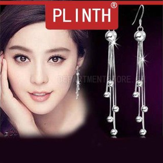 PLINTH ต่างหูเงินแท้ 925 แฟชั่นลูกปัดพู่ยาวสไตล์วินเทจ81