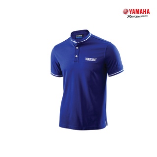 YAMAHA เสื้อโปโล Yamalube คอจีน สีน้ำเงิน