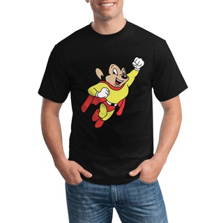 เสื้อยืดแขนสั้น พิมพ์ลายการ์ตูนซูเปอร์ฮีโร่ Mighty Mouse สไตล์เรโทร สําหรับผู้ชาย