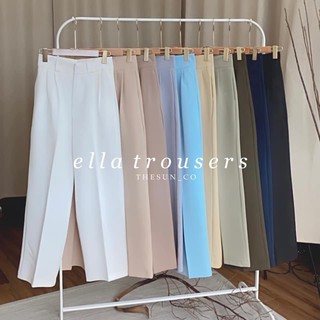 Ella Trousers(2) 2XL-3XLลด20%โค้ดBAIPOR200 กางเกงขากระบอกเอวสูง เก็บสะโพก พรางหุ่นงานตัดTHESUNCO