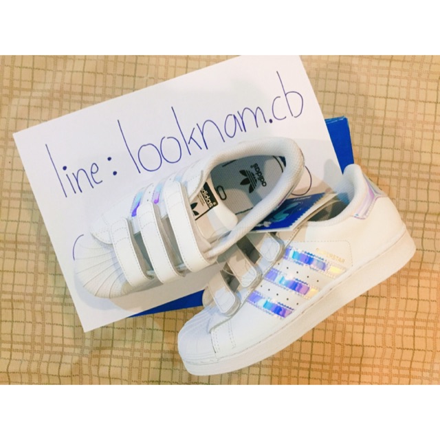 Adidas Superstar cf สีรุ้ง size 2uk 21cm