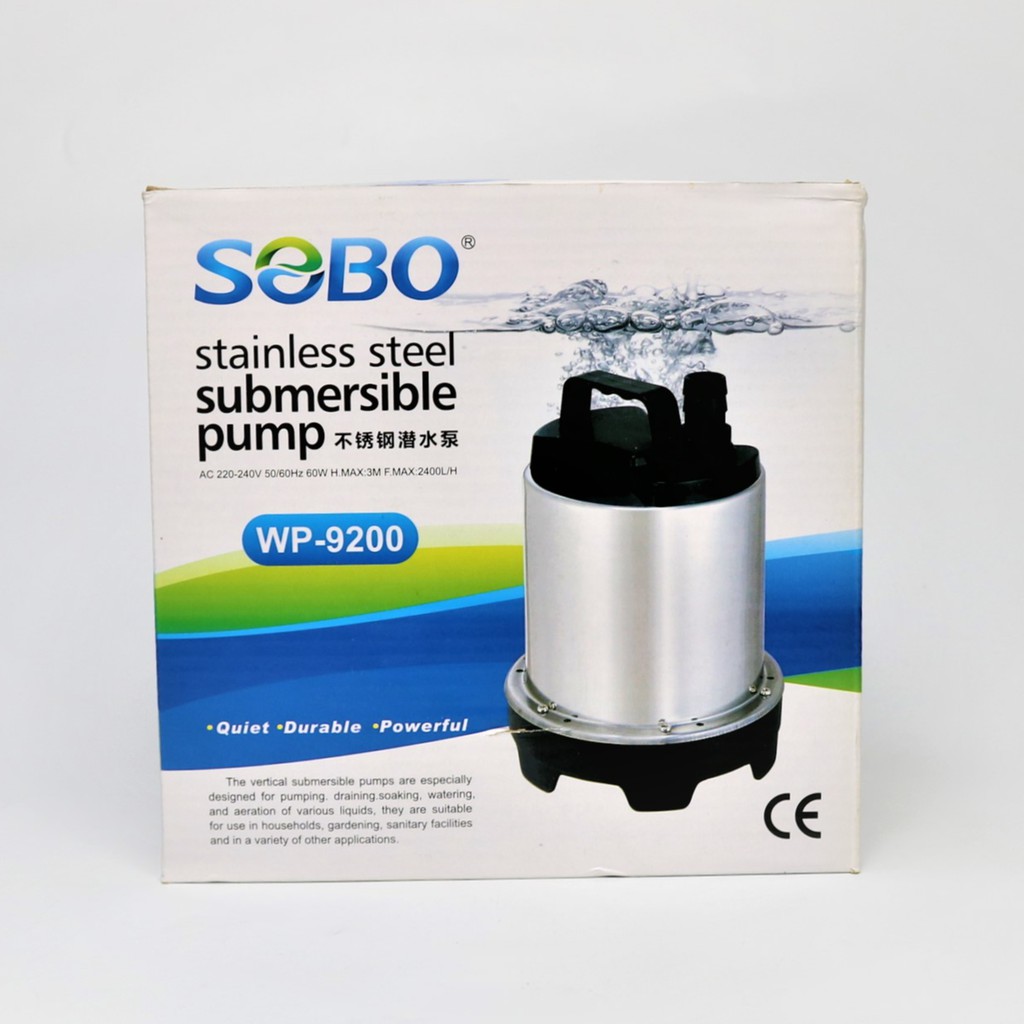 ปั๊มน้ำไดโว่ SOBO WP-9200 ปั๊มน้ำสแตนเลส ปั๊มน้ำพุ