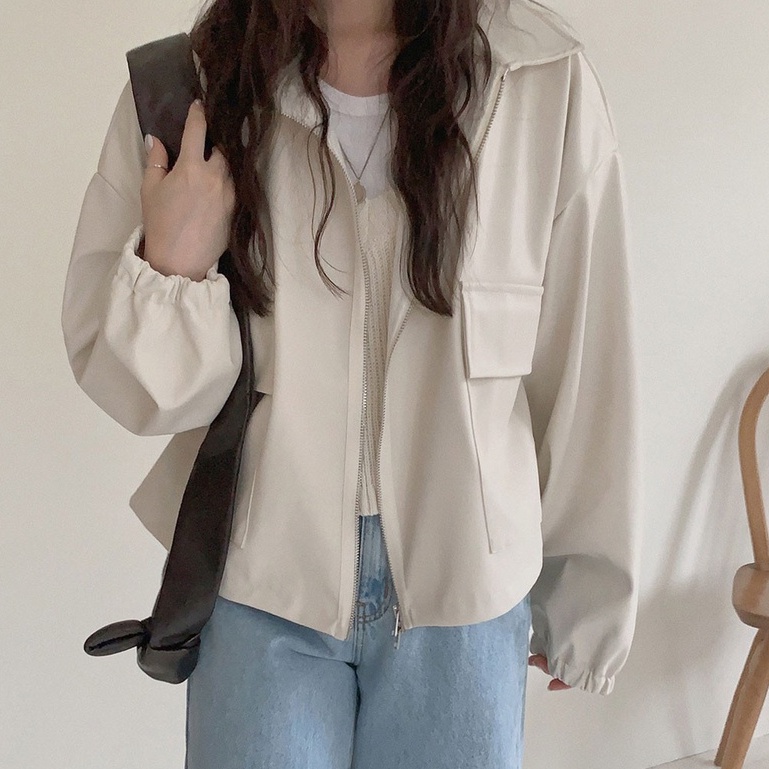 เสื้อแจ็กเก็ตหนังลําลอง 45925