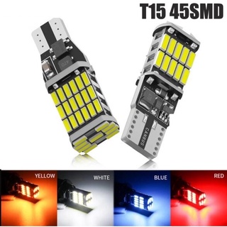 หลอดไฟถอยหลัง LED T10 T15 W16W พลังงานสูง 4014SMD 1200LM สีขาว แบบเปลี่ยน สําหรับรถยนต์ 45 ชิ้น