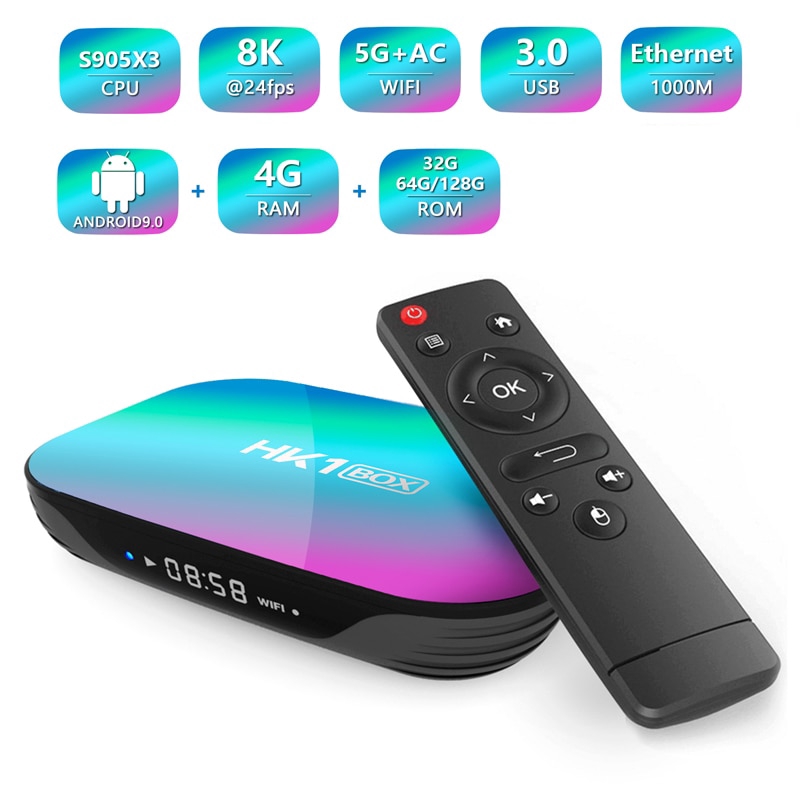 5G Smart Core 4K Smart TV Media Box Greatlizard KM9 TV Box Android 9.0 4GB DDR4 32GB BT4.1 Dual WiFi 2.4G