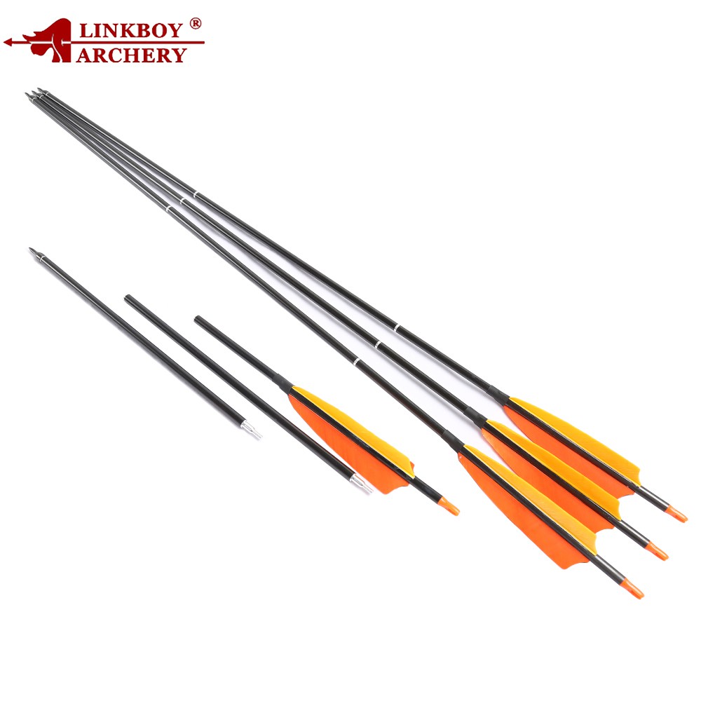 Linkboy Archery Pocket Arrows 3TakeDown Pure Carbon Arrows Spine 500