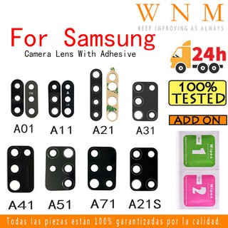 สําหรับ Samsung Galaxy A01 A11 A21 A31 A41 A51 A71 A21S ด้านหลัง เลนส์กล้อง กระจก ฝาครอบ พร้อมกาวเปลี่ยน