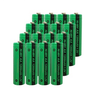 16x NiMH AA Rechargeable Battery PKCELL 1200mAh 1.2V Ni-MH Industries Batteries Bateria button  T00