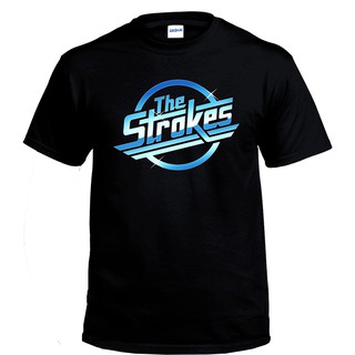 ผ้าฝ้ายแท้เสื้อยืดผ้าฝ้าย 100% พิมพ์ลายกราฟิก The STROKES BAND GILDAN UNISEXS-3XL