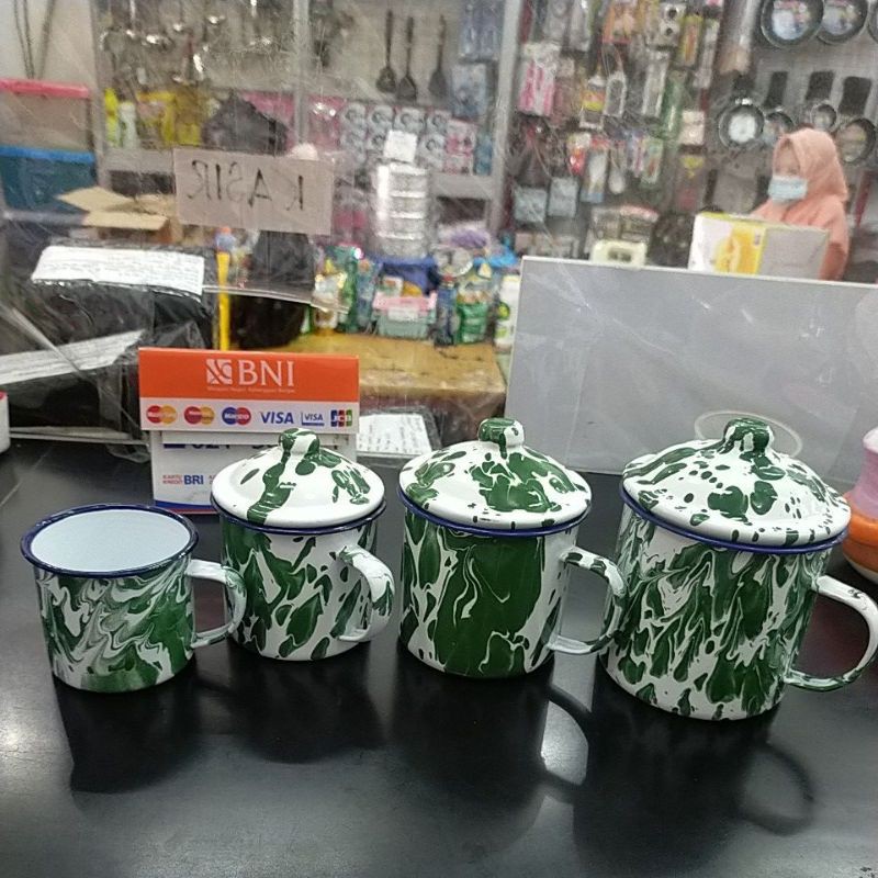แก้ว - OLD SCHOOL CUP - ENAMEL ขนาด 6 - 7 - 8 - 9 - 10 ซม. & 12 ซม. หม้อ ENAMEL