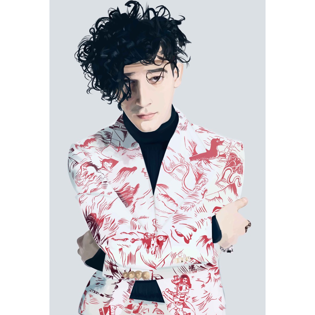โปสเตอร์ The 1975  Matty Healy แมตทิว ฮิลลี่ ตกแต่งผนัง Music Poster โปสเตอร์วินเทจ โปสเตอร์วงดนตรี 