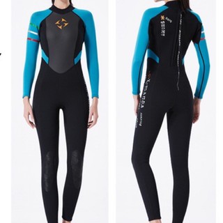 divesail wetsuit fullbody women neoprene 3mm (ชุดเว็ทสูทดำน้ำ) ชุดดำน้ำ กันแดด กันหนาว พร้อมส่ง