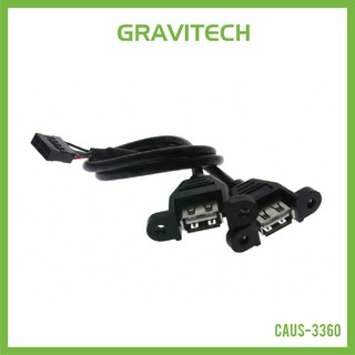 [Gravitechthai]Computer IDC to 2-CH USB 2.0 Panel Mount Cable 30cm