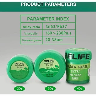 ตะกั่วเหลว RELIFE Solder Paste รุ่น RL-400 / RL-401 / RL-402