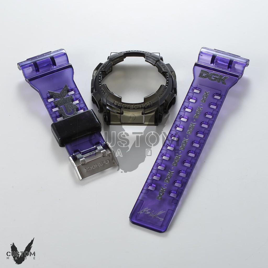 (Vcustom) GA / GD / GAX / GLX -100 ,110 , 120 CUSTOM PRINTING " DGK " BAND AND BEZEL WATCH STRAPS
