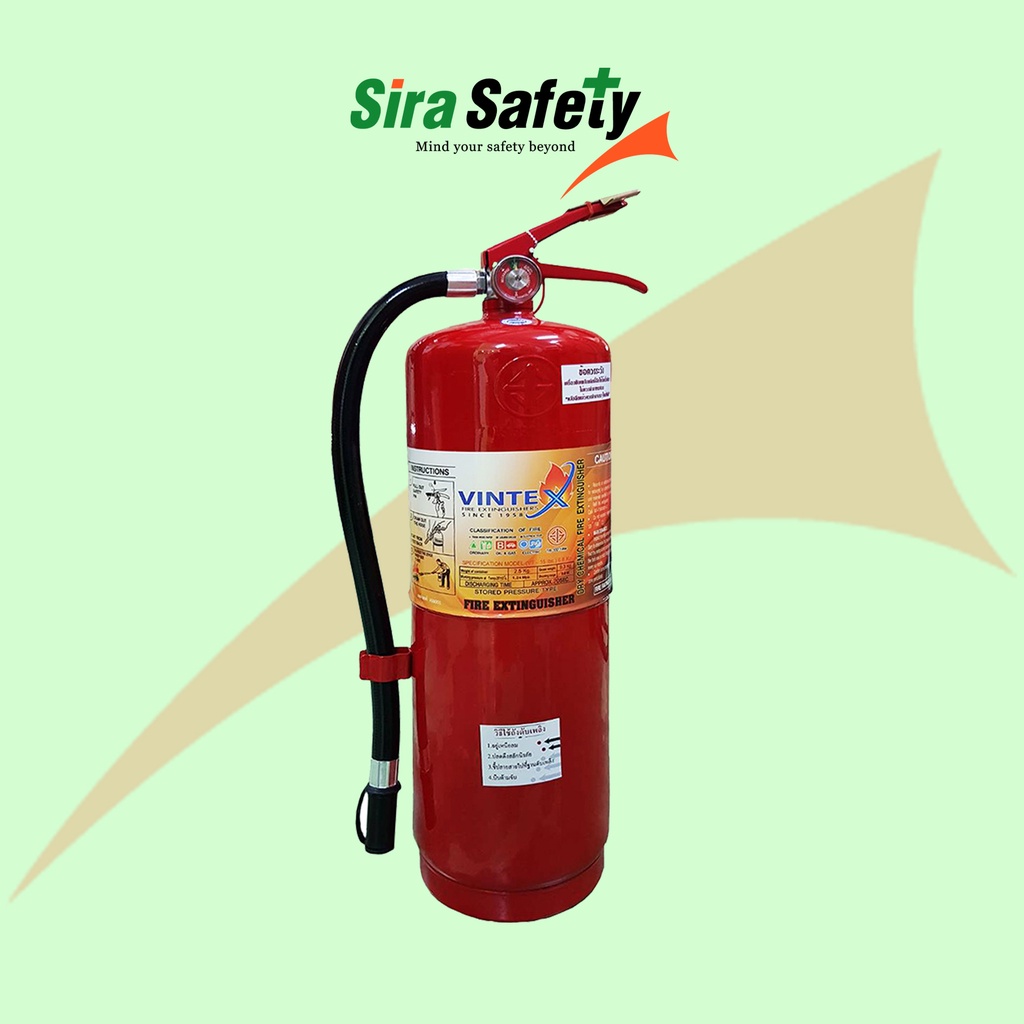 ⚠️⚠️⚠️ ถังดับเพลิง 6A20B ผงเคมีแห้ง (DRY CHEMICAL) ยี่ห้อ VINTEX  พร้อมใช้งาน มีมาตรฐาน มอก. อุปกรณ์