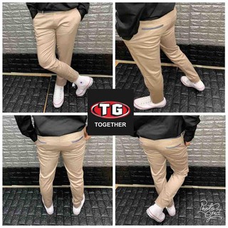 TG-Together แสลคสกินนี่ Silm fit- Trousers (ครีม) งานแบรนด์ไทยตัดเย็บคุณภาพ