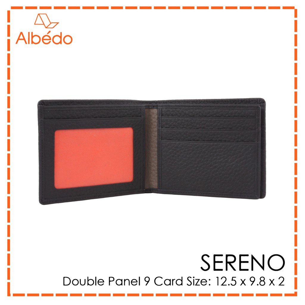 [Albedo] SERENO DOUBLE PANEL 9 CARD WALLET กระเป๋าสตางค์ หนังแท้ รุ่น SERENO - SR00999