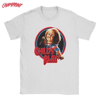 ใหม่ เสื้อยืดคอกลม แขนสั้น ผ้าฝ้าย 100% พิมพ์ลายหนังสยองขวัญ Chucky ของขวัญ สําหรับผู้ชาย และผู้หญิงS-5XL