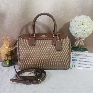 COACH F29669 MINI BENNETT SATCHEL WITH LEGACY PRINT COLOR: NEUTRAL/LIGHT GOLD