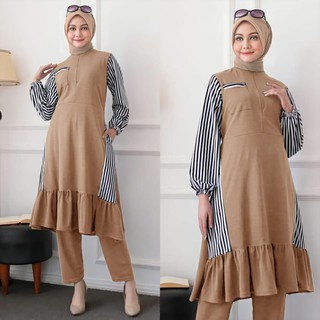 Extrajaya Olshop ชุดล่าสุด 2021- ชุดเสื้อผ้า Tunic สําหรับผู้หญิง -3In1