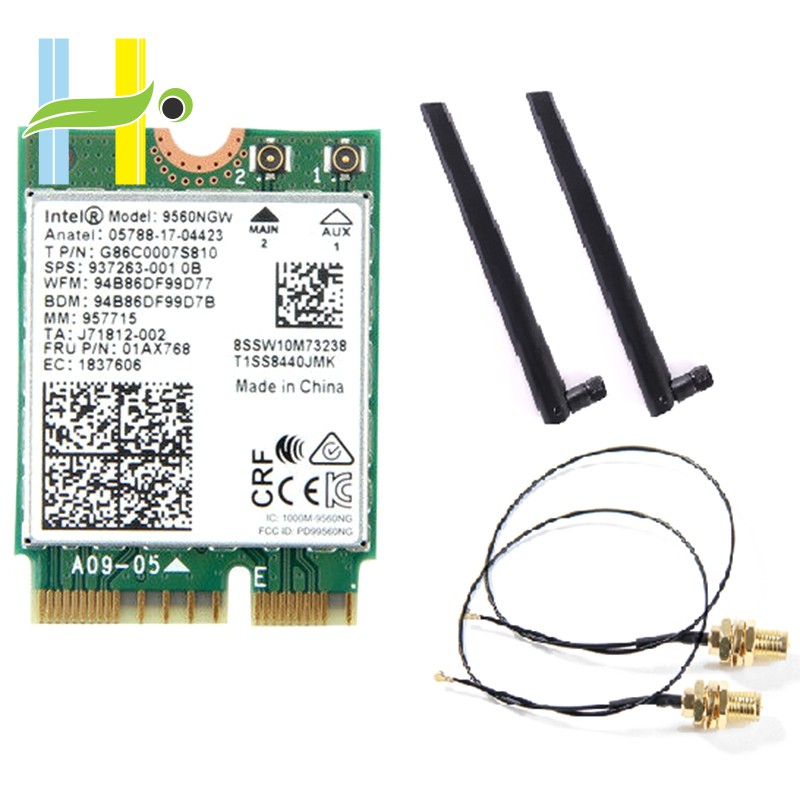 ไร้สายดูอัลแบนด์สําหรับ Intel 9560 AC 9560NGW 1.73Gbps Wifi 802.11Ac
