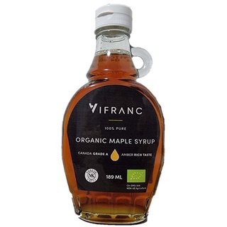 VIFRANC Organic Maple Syrup เวอร์ฟราน น้ำเชื่อม ออแกนิค เมเปิ้ล ไซรัป 189ml.