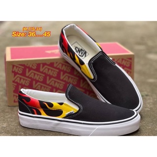 Vans slip on flame hi-end ลายไฟ