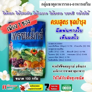 เทรซแม็กซ์ ( 100g ) 🌸 ธาตุอาหารรอง ธาตุอาหารเสริม ฮอร์โมนพืช บำรุงต้นเขียว แข็งแรง แก้ปัญหาการขาดธาตุอาหารของพืช