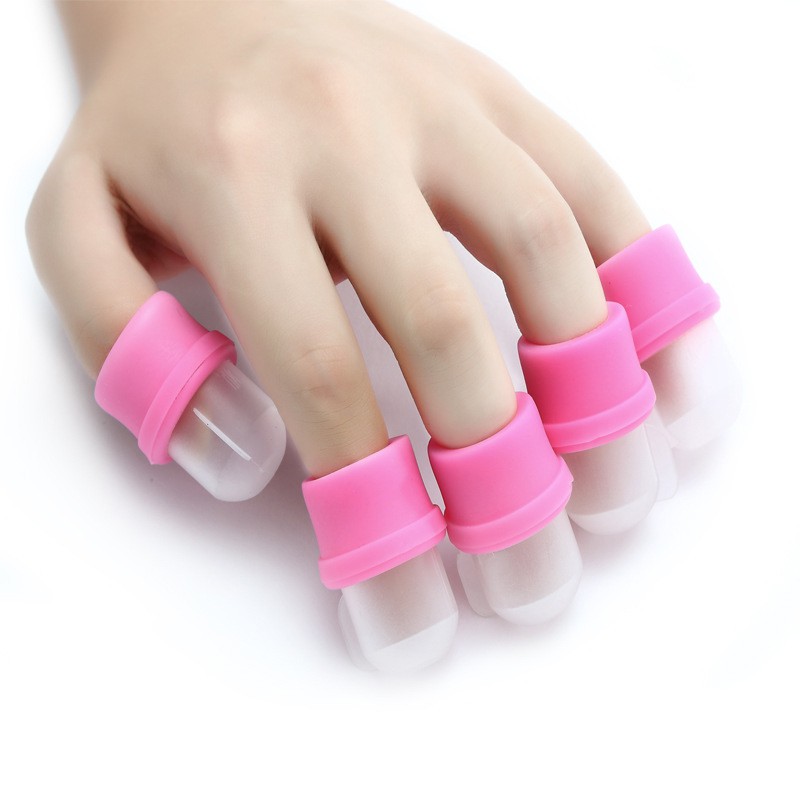 10 ชิ้น/เซ็ตสวมใส่เล็บ Soaker Polish Remover DIY เล็บเครื่องมืออะคริลิค UV เจล Polish Remover Soaker คลิป Soaker หมวก
