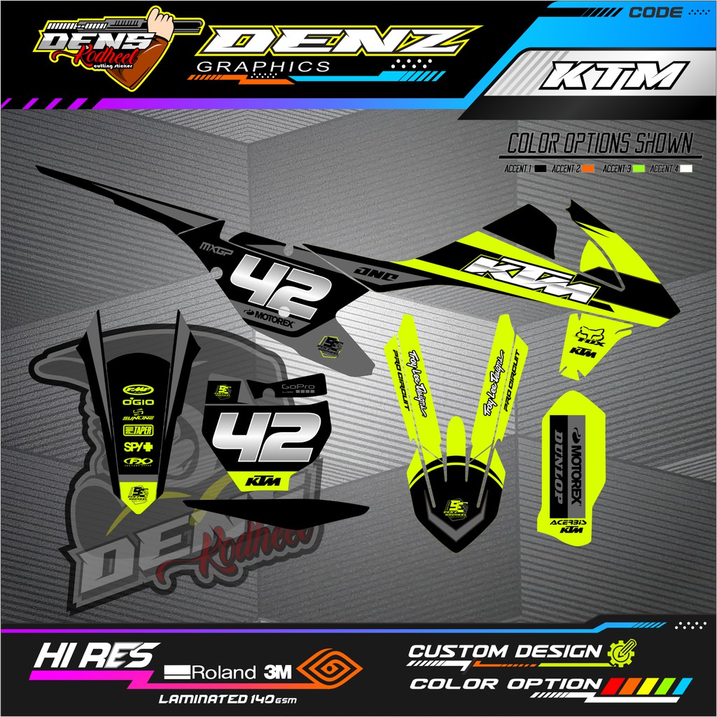 สติ๊กเกอร์ DECAL KTM COSTOME MD0027