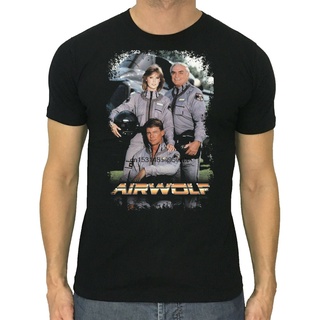 เสื้อยืดอินเทรนด์ผู้ชายอินเทรนด์ผู้หญิงAIRWOLF t shirt 1984 espionage serie Helicopter ผู้ชายผ้าฝ้ายขนาด S ถึง 5XL|เสื้อ