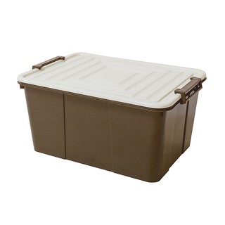 กล่องล้อเลื่อนพลาสติก ความจุ 35 ลิตร รุ่น 2444 สีน้ำตาล Plastic Wheel Box Capacity 35 liters Model 2444 Brown