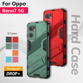 เคสโทรศัพท์มือถือแข็ง กันกระแทก ลายเกราะ 3D พร้อมขาตั้ง สําหรับ Oppo Reno 7 6 6Z Pro SE Reno7 Pro 7Pro Reno6 Z 4G 5G