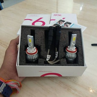 ไฟหน้า Led ขั้ว H11 Cob 36w C6 แสงสีขาว SUPER BRIGHT 6000 K แถมฟรี ไฟหรี่ มูลค่า 250บาท 1 คู่