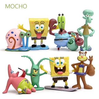 Mocho โมเดลฟิกเกอร์การ์ตูน Spongebob ของเล่นสําหรับเด็ก 8ชิ้น/ชุด